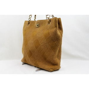 Chanel Bag Suede Tote Brown